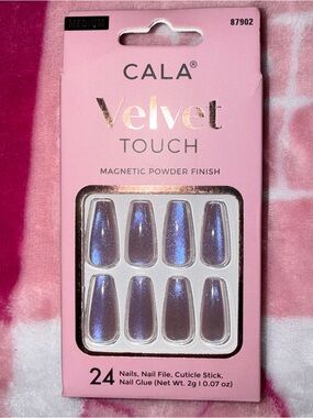 🔥5/$25🔥 NEW CALA VELVET TOUCH COFFIN MOCHA CATEYE PRESS ON NAILS